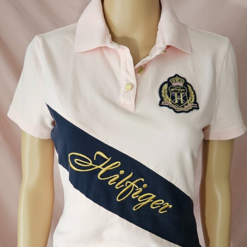 Tommy Hilfiger Pink and Navy Polo.